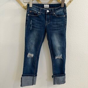 Hudson Cuffed Skinny Jeans Distressed 10 Girls